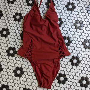 Burnt orange swimsuit
